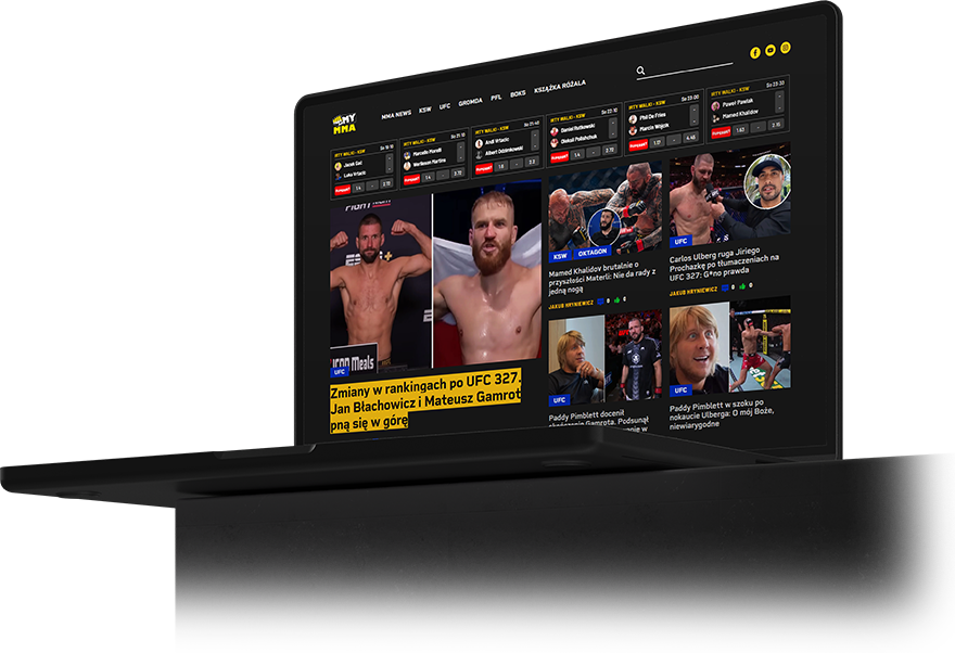 Laptop z otwartym portalem Fansportu.pl